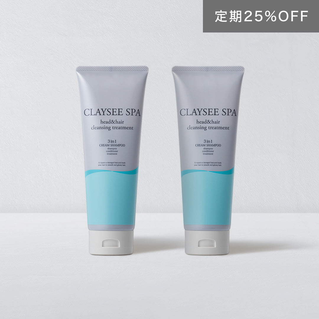 【定期お届け便25%OFF】クレイシースパ クリームシャンプー 2本セット(さらさらクールorしっとりモイスト)<送料無料>