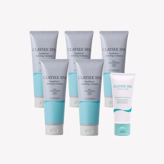 クレイシースパ クレンジングトリートメント 5本セット《洗い流さないトリートメント付》（さらさらクールorしっとりモイスト）